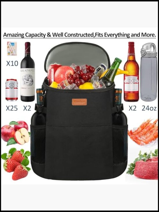 Insulated Backpack Cooler Leak Proof Portable Thermal Bag Picnic Beach Travel